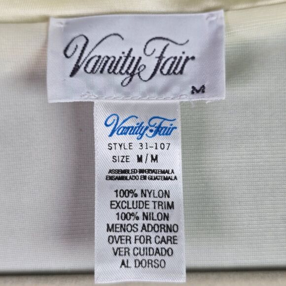 Vanity Fair Yellow Satin Lace Robe Medium Vintage Nylon Button Front USA Made - Picture 3 of 12